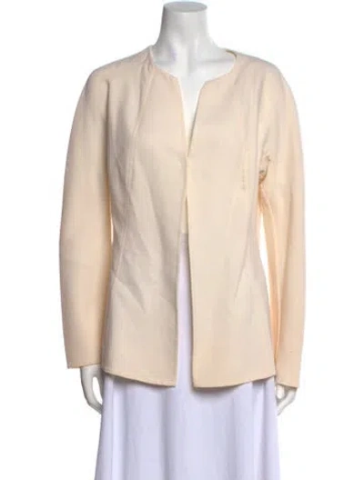Pre-owned Donna Karan Wool V-neck Sweater W/ Tags In Neutral