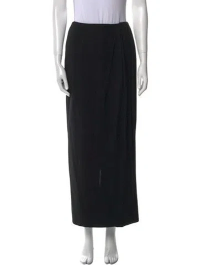 Pre-owned Donna Karan Wool Wide Leg Pants In Black