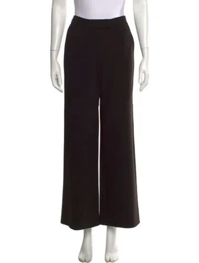 Pre-owned Donna Karan Wool Wide Leg Pants In Black