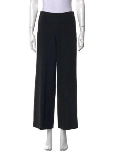 Pre-owned Donna Karan Wool Wide Leg Pants In Black