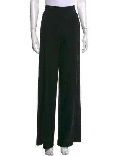 Pre-owned Donna Karan Wool Wide Leg Pants In Black