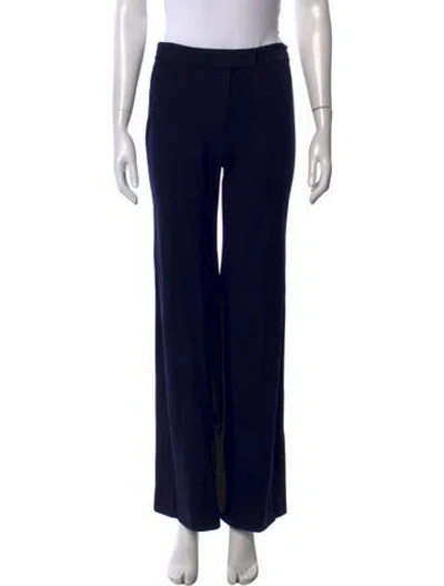 Pre-owned Donna Karan Wool Wide Leg Pants In Blue