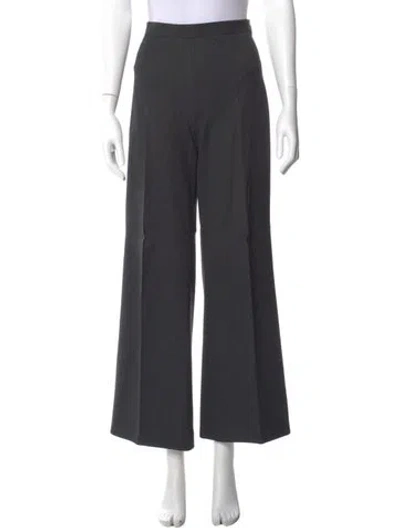 Pre-owned Donna Karan Wool Wide Leg Pants In Gray