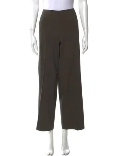 Pre-owned Donna Karan Wool Wide Leg Pants In Green