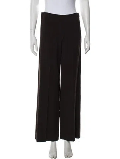 Pre-owned Donna Karan Wool Wide Leg Pants In Green