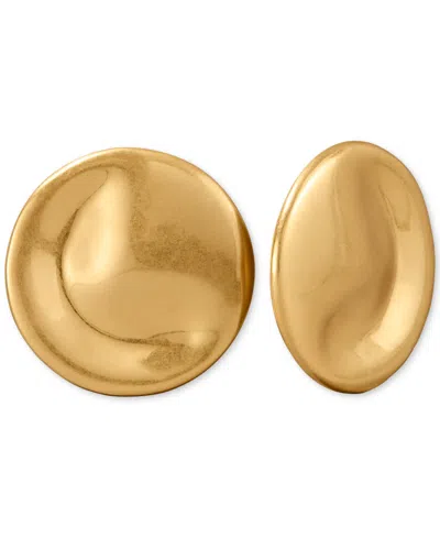 Donna Karan Worn 24k Gold Plated Oversized Wave Stud Earrings In Metallic