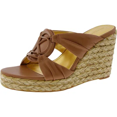 Donna Karan Yanelli Womens Logo Faux Leather Espadrilles In Multi