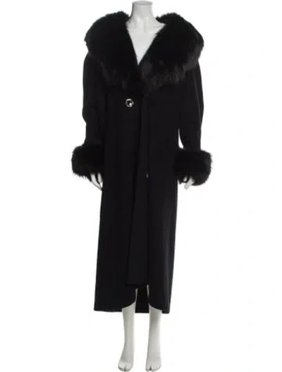 Pre-owned Donna Moda For Esther Wolf Cashmere Coat In Black