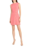 Donna Morgan Button Detail Sleeveless Minidress In Desert Rose