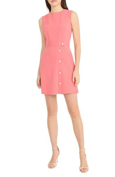 Donna Morgan Button Detail Sleeveless Minidress In Desert Rose