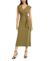 Donna Morgan Cap Sleeve Tie Waist Maxi Dress In Green