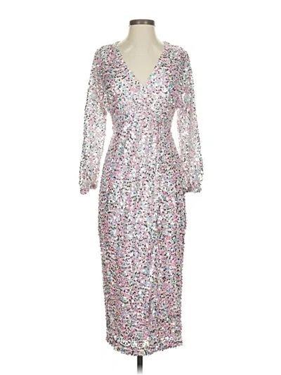 Pre-owned Donna Morgan Cocktail Dress In Silver