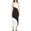 Donna Morgan Colorblock Sleeveless A-line Dress In Black/ivory