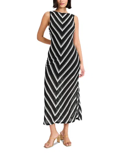Donna Morgan Crochet Sleeveless Midi Dress In Black