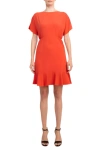 Donna Morgan D7704m Short Cocktail Fitted Dress In Orange