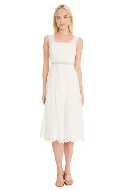 Donna Morgan Eyelet Embroidered Sundress In Animal Print