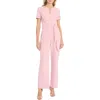 Donna Morgan Flare Leg Jumpsuit In Shell Pink