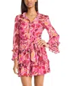 Donna Morgan Floral Ruffle Tiered Button Front Dress In Multi