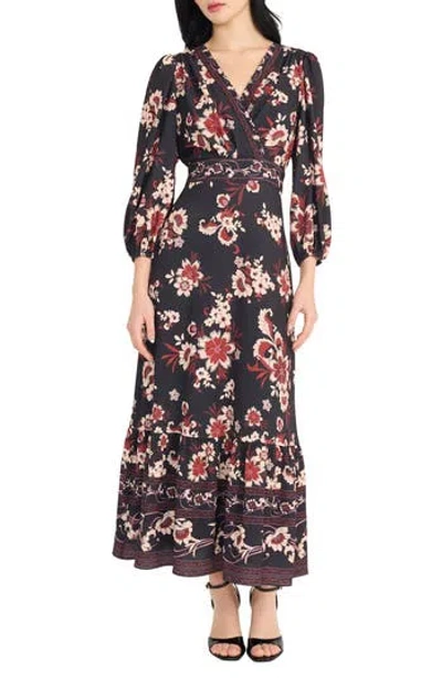 Donna Morgan Floral Tiered Maxi Dress In Multi