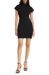 Donna Morgan For Maggy Cap Sleeve Mini Sweater Dress In Black