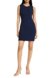 Donna Morgan For Maggy Crewneck Sleeveless Minidress In Peacoat