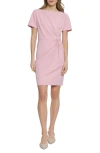Donna Morgan Side Twist Sheath Dress In Shell Pink