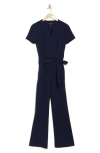 Donna Morgan For Maggy Flare Leg Jumpsuit In Navy Blazer