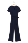 Donna Morgan Flare Leg Jumpsuit In Navy Blazer