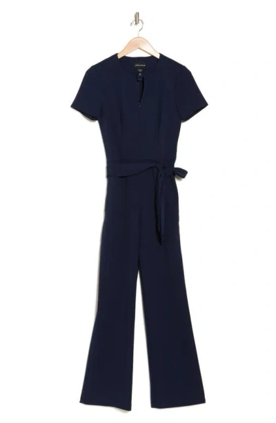 Donna Morgan For Maggy Flare Leg Jumpsuit In Navy Blazer