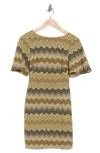 Shop Donna Morgan For Maggy Flutter Sleeve Sheath Dress In Neutral Combo