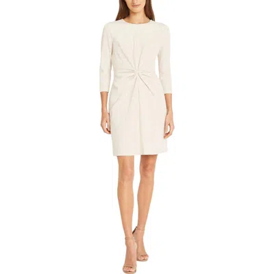 Donna Morgan For Maggy Front Knot Sheath Dress In Brown