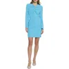 Donna Morgan Kyhle Cutout Long Sleeve Dress In Splish Splash
