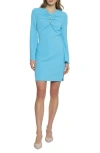 Donna Morgan For Maggy Kyhle Cutout Long Sleeve Dress In Splish Splash