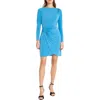 Donna Morgan For Maggy Long Sleeve Asymmetric Sheath Dress In Blue