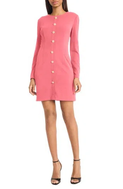 Donna Morgan For Maggy Long Sleeve Button Front Minidress