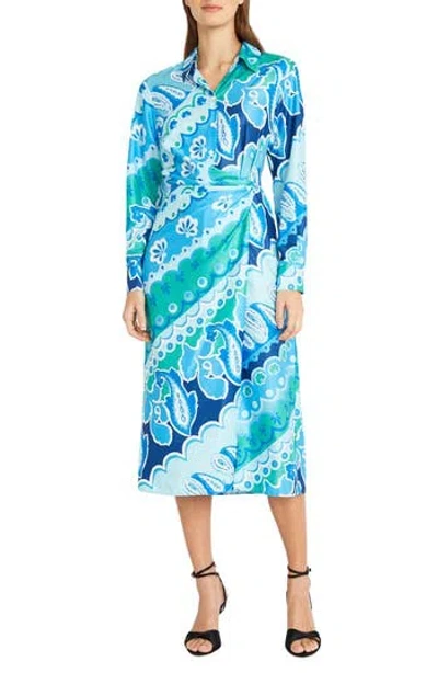 DONNA MORGAN DONNA MORGAN FOR MAGGY LONG SLEEVE MIDI SHIRTDRESS
