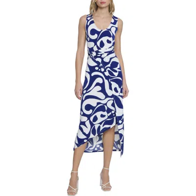 Donna Morgan For Maggy O-ring High-low Cocktail Dress In Navy
