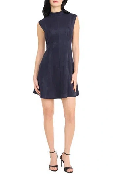 Donna Morgan For Maggy Princess Seams Fit & Flare Minidress In Blue