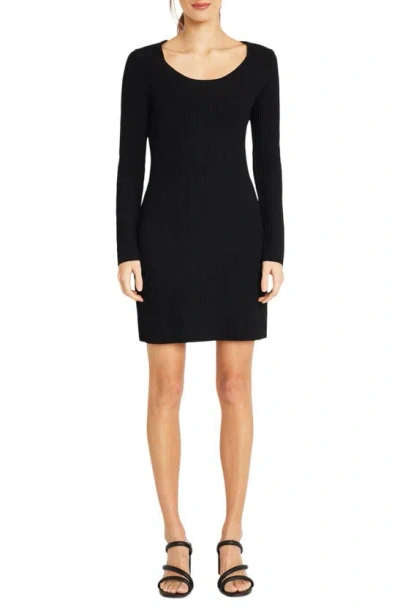 Donna Morgan For Maggy Rib Long Sleeve Body-con Dress In Black