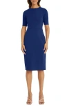 Donna Morgan For Maggy Sheath Midi Dress In Beacon Blue