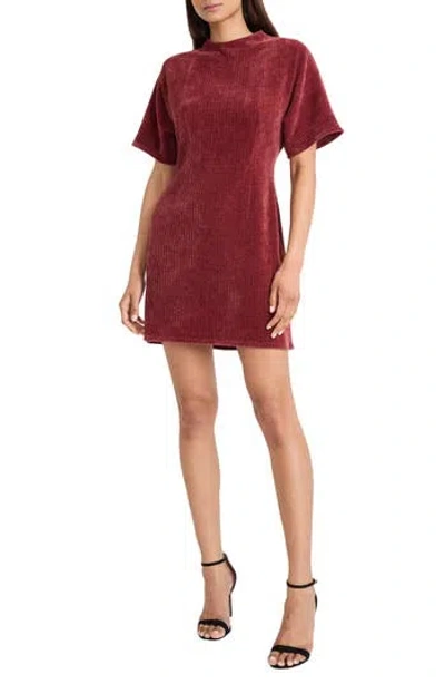 Donna Morgan For Maggy Short Sleeve Corduroy Minidress In Red