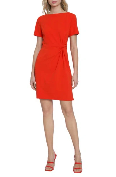 Donna Morgan For Maggy Side Twist Sheath Dress In Red