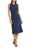 Donna Morgan For Maggy Sleeveless A-line Midi Dress In Blue