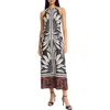 Donna Morgan For Maggy Sleeveless Column Maxi Dress In Black/rust