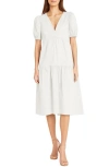 Donna Morgan For Maggy Solid Cotton Midi Dress In Ivory