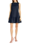 Donna Morgan Solid Sleeveless Dress In Navy Blazer