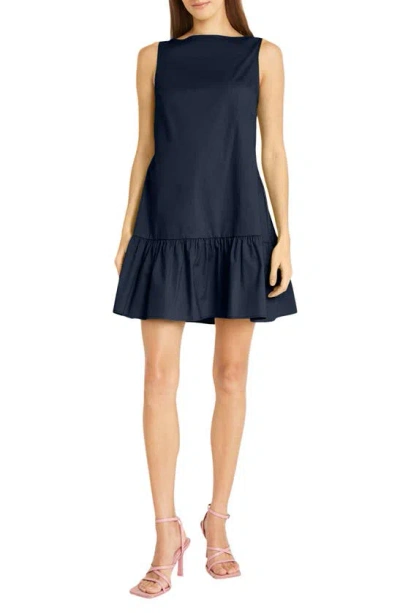Donna Morgan Solid Sleeveless Dress In Navy Blazer