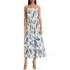 Donna Morgan For Maggy Square Neck Tiered Maxi Dress In Multi
