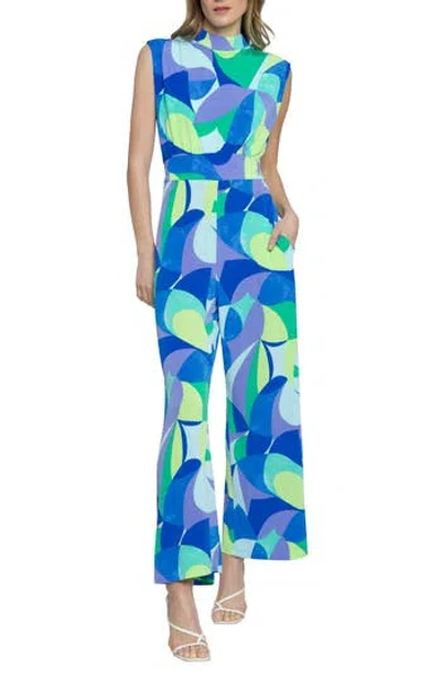 Donna Morgan For Maggy Straight Leg Jumpsuit In Lime Green/bright Lavender
