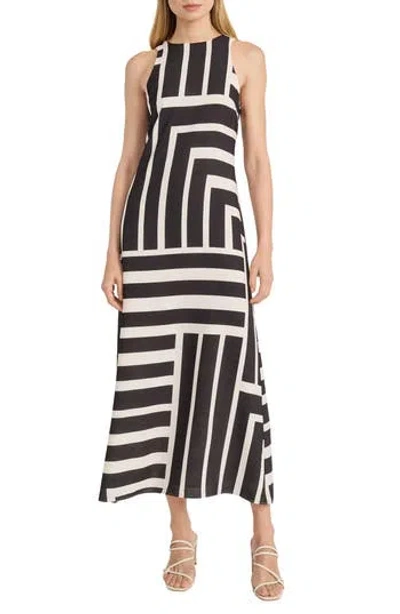 Donna Morgan For Maggy Stripe Maxi Dress In Cream/black